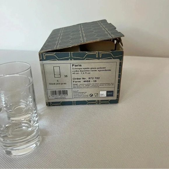 Schott Zwiesel Set of 6 Glas Shot Paris Collection Tritan Crear Glass 1.4 OZ - Picture 2 of 10